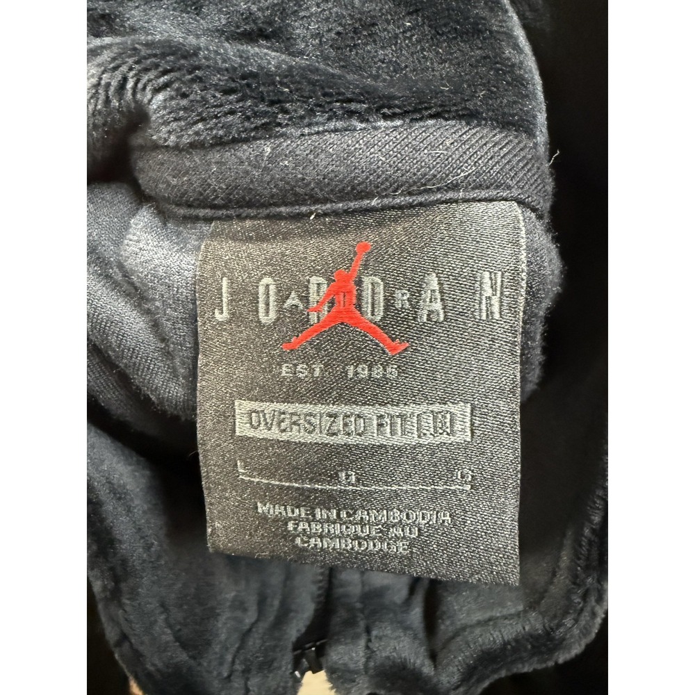 Jordan Track Jacket Mens Large Black Velour Full Zip Oversized Fit Basketball - Picture 7 of 7